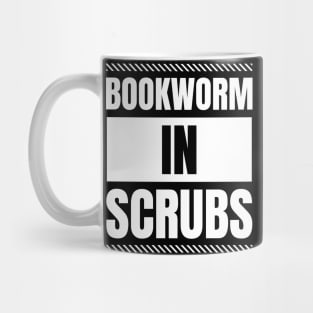 Bookworm in Scrubs: A Gift for Registered Nurses Who Love Reading - Unique Apparel Mug